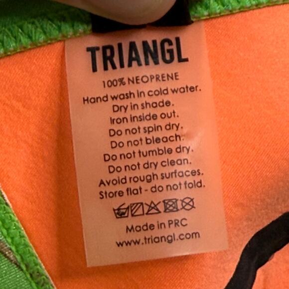 Triangl Neoprene Bikini Swimsuit Kelly Green Floral 2pc Bathing Suit S/M And Bag - Picture 13 of 16